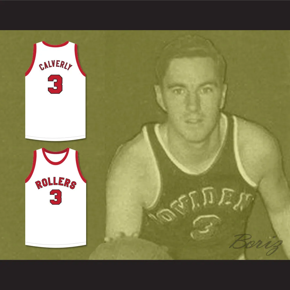 Ernie Calverley 3 Providence Steamrollers White Basketball Jersey 4