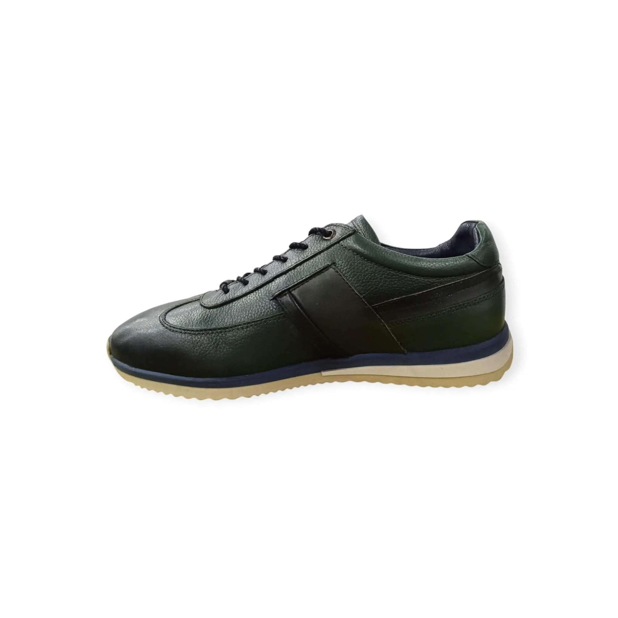 F Marcetti Men's Leather Sneaker Green