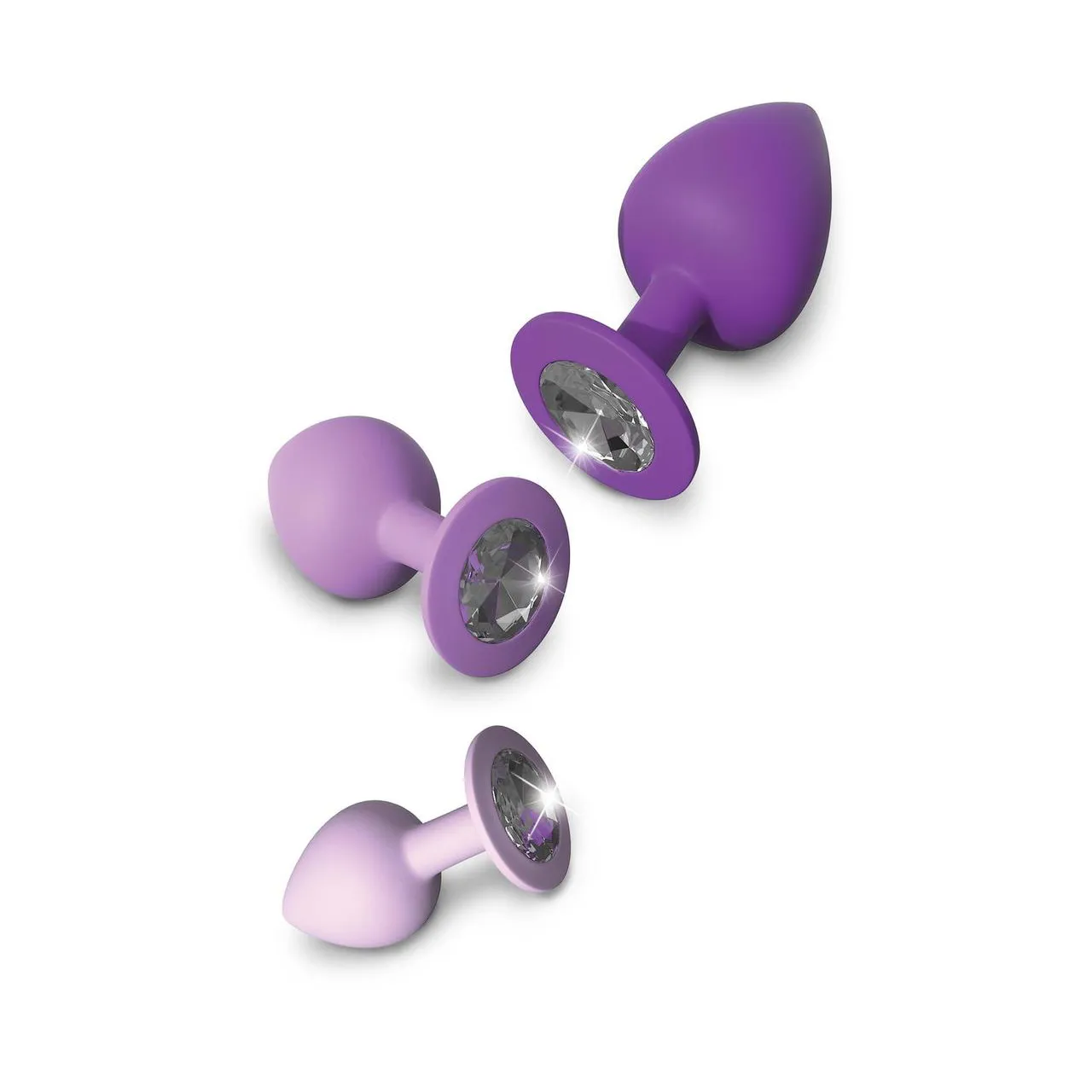 Fantasy For Her Her Little Gems Trainer Set Anal Kit 3 Training Size Plugs Waterproof Silicone - Purple