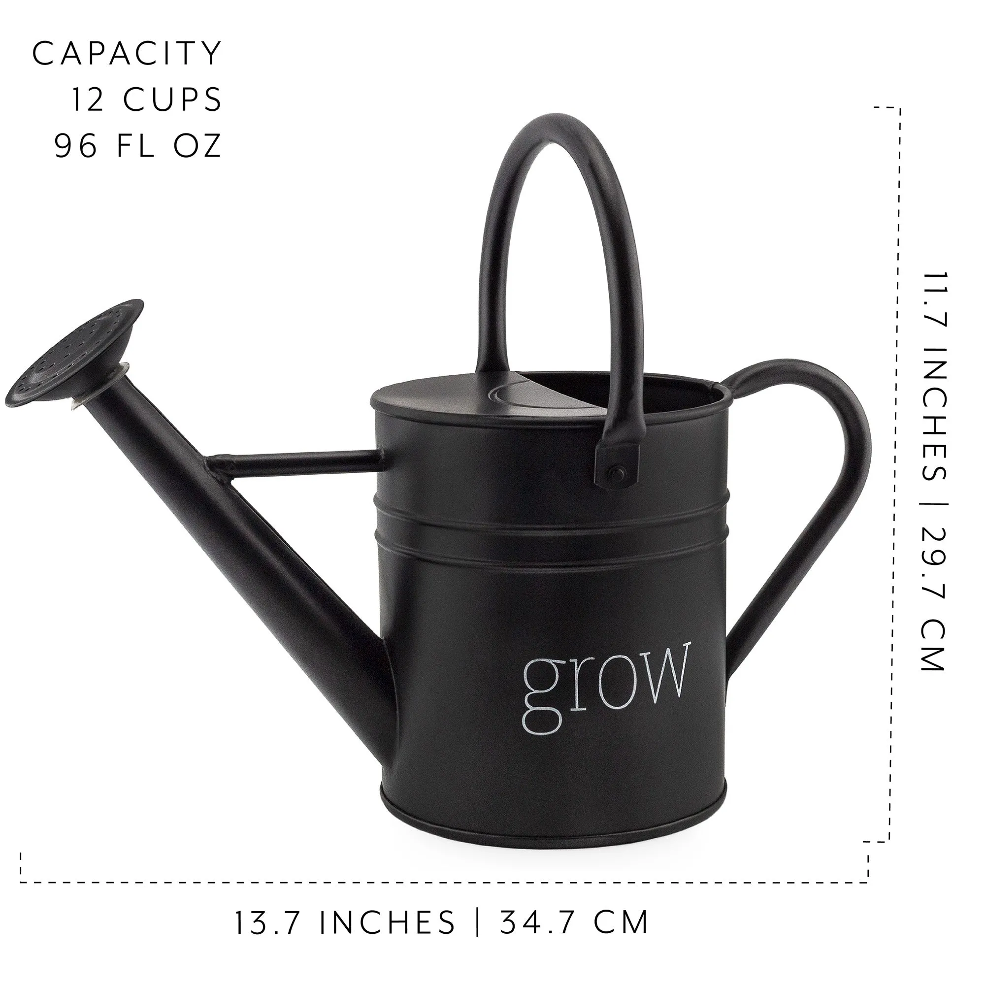 Farmhouse Enamel Watering Can (Black, Case of 6)