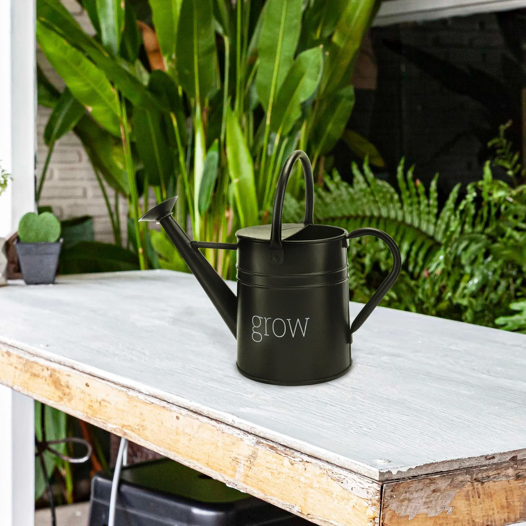 Farmhouse Enamel Watering Can (Black, Case of 6)