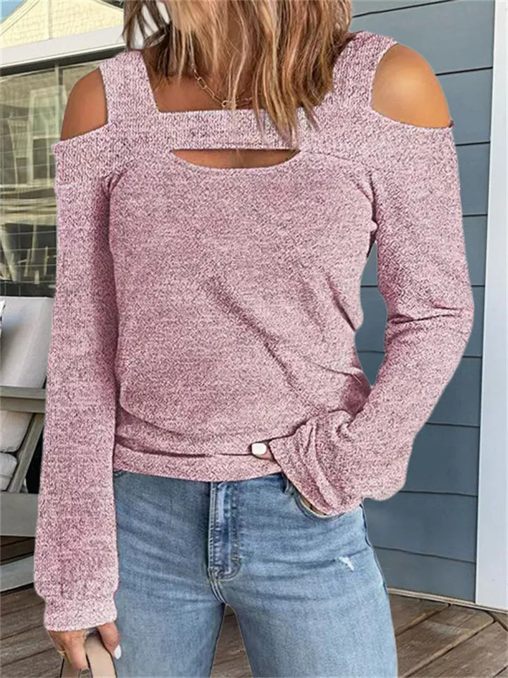 Fashion Off Shoulder Loose Comfortable Pullover Women Shirts for Autumn