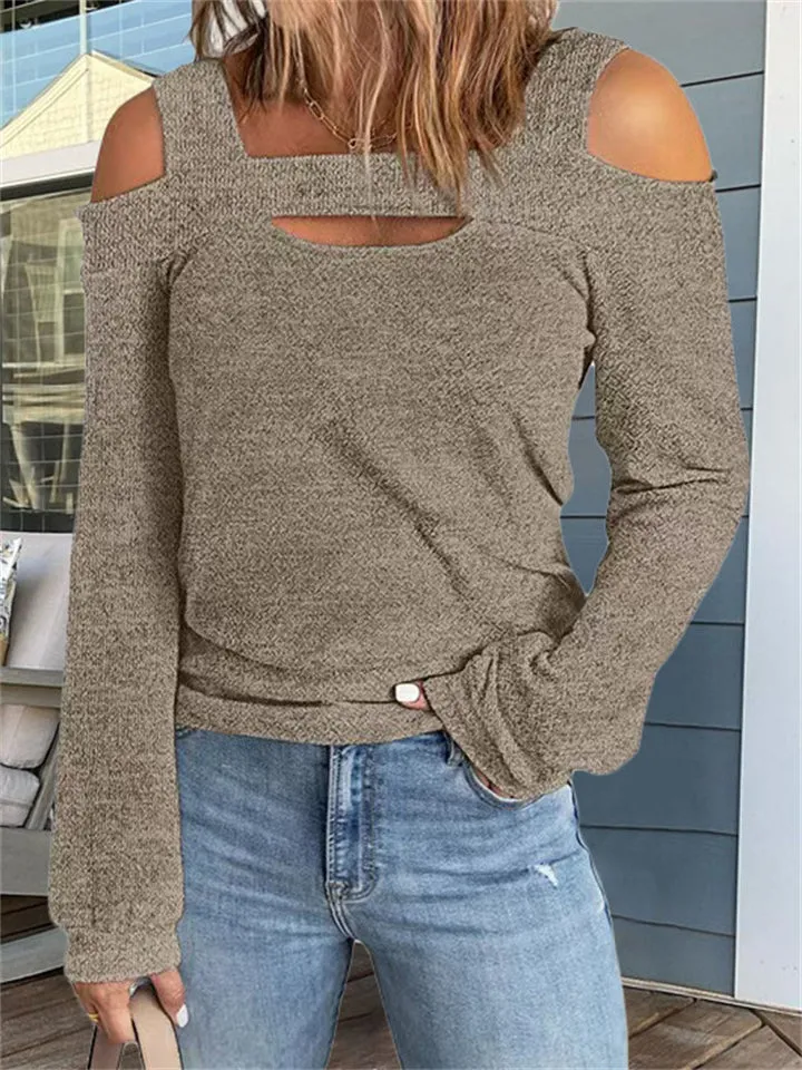 Fashion Off Shoulder Loose Comfortable Pullover Women Shirts for Autumn
