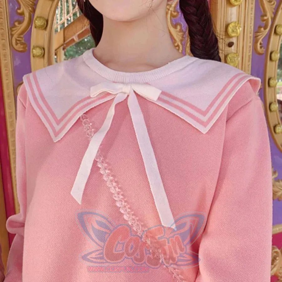 fashion Sweet Bow Sailor Idea Tie Knitted Sweater J40092
