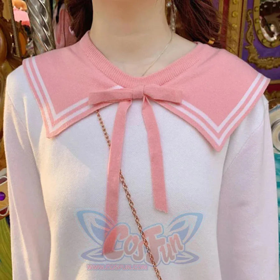 fashion Sweet Bow Sailor Idea Tie Knitted Sweater J40092