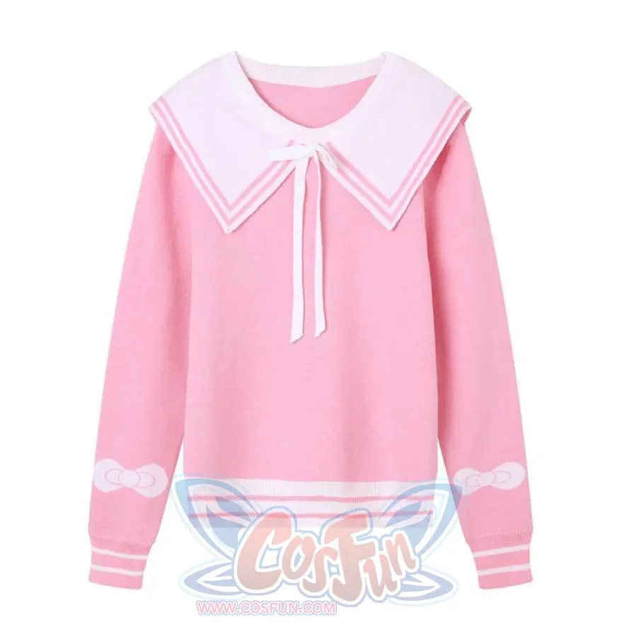 fashion Sweet Bow Sailor Idea Tie Knitted Sweater J40092