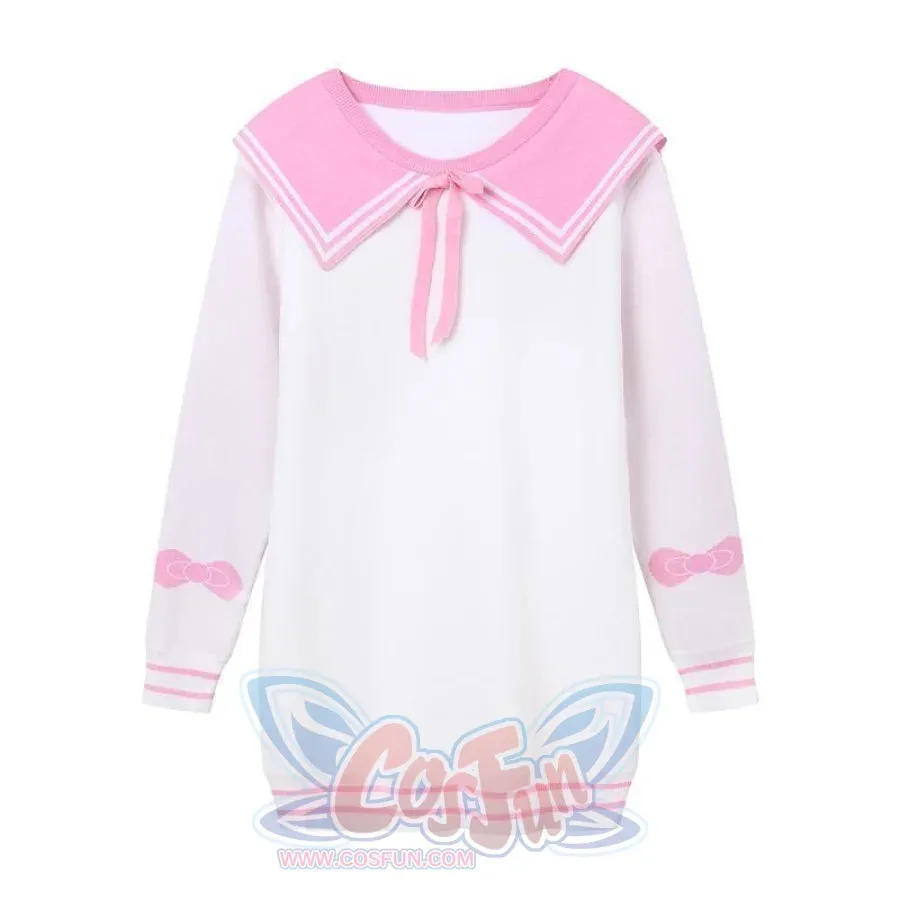 fashion Sweet Bow Sailor Idea Tie Knitted Sweater J40092