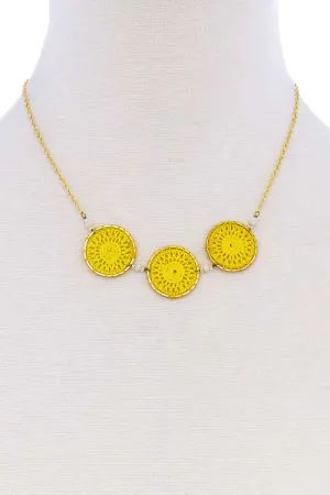 Fashion Triple Circle Pendant Necklace