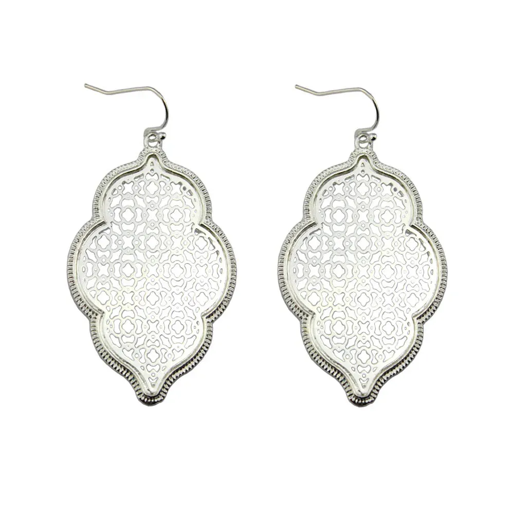 Filigree Moroccan Drop Earrings | Delicate Dangle Earrings | Women's Fashion Jewelry