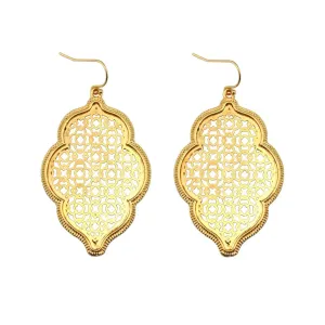 Filigree Moroccan Drop Earrings | Delicate Dangle Earrings | Women's Fashion Jewelry