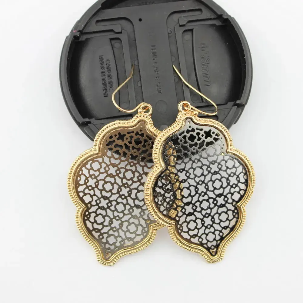 Filigree Moroccan Drop Earrings | Delicate Dangle Earrings | Women's Fashion Jewelry