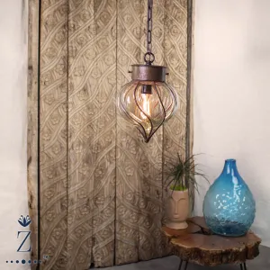 Flama Pendant | Clear Glass and Iron Pendant Light