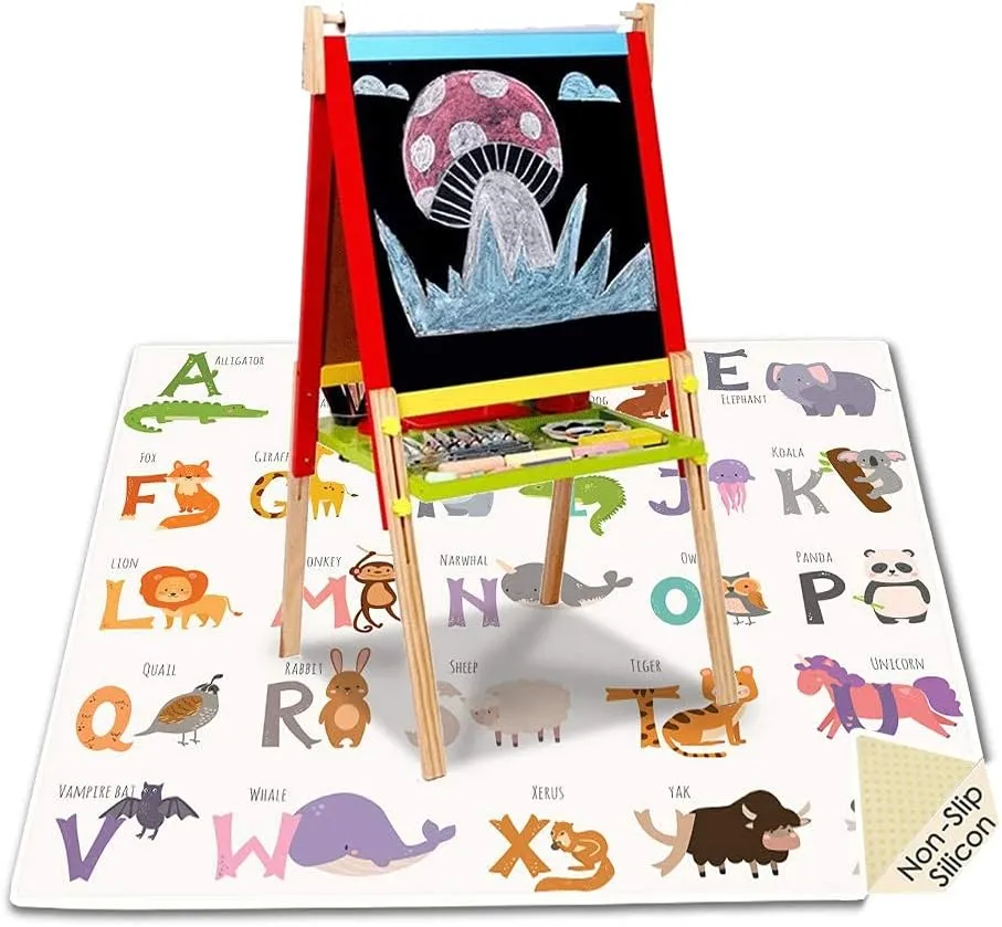 Floor Mat | Baby High Chair & Potty Training Splash Mat | Alphabet Friends