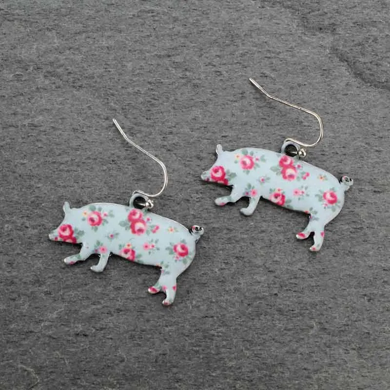 Floral Farm Life Fish Hook Earrings