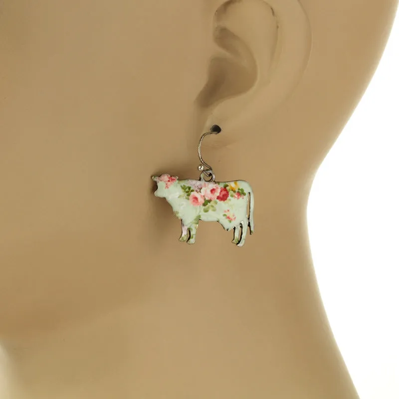 Floral Farm Life Fish Hook Earrings