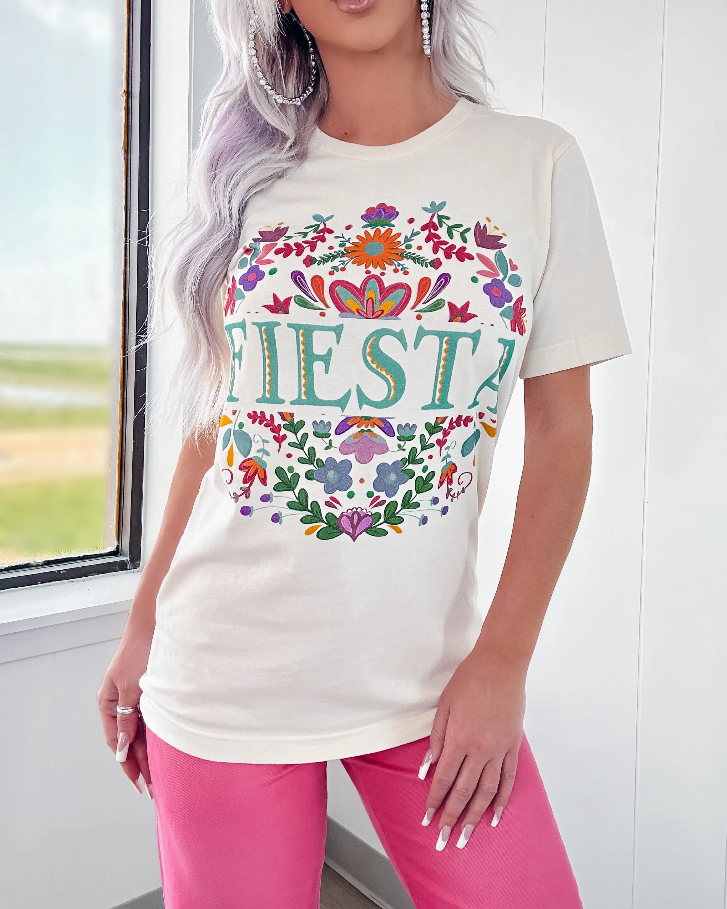 Floral Fiesta Graphic Tee - Cream