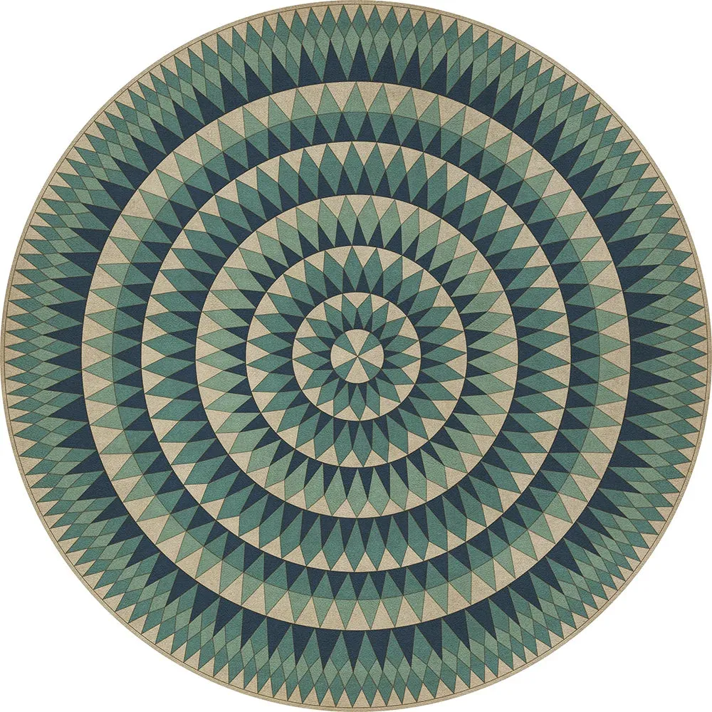 Folk Art Museum "Bulls Eye" Vaulted Wonder Vinyl Floorcloth - Spicher & Co.