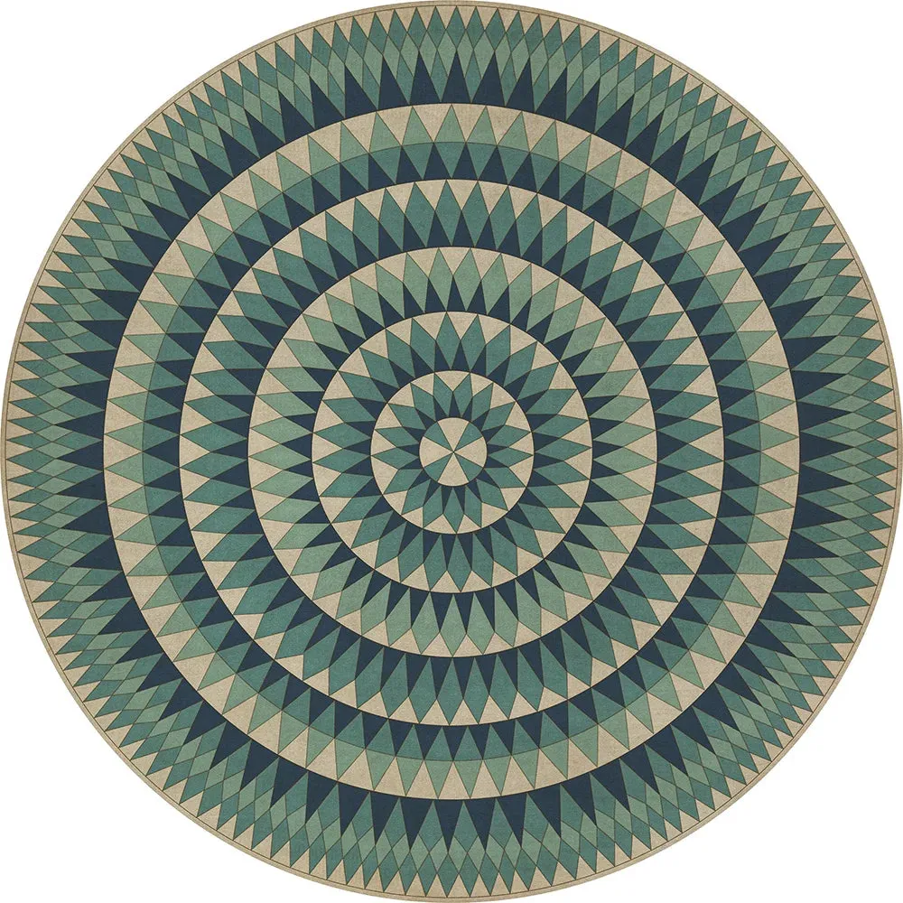 Folk Art Museum "Bulls Eye" Vaulted Wonder Vinyl Floorcloth - Spicher & Co.