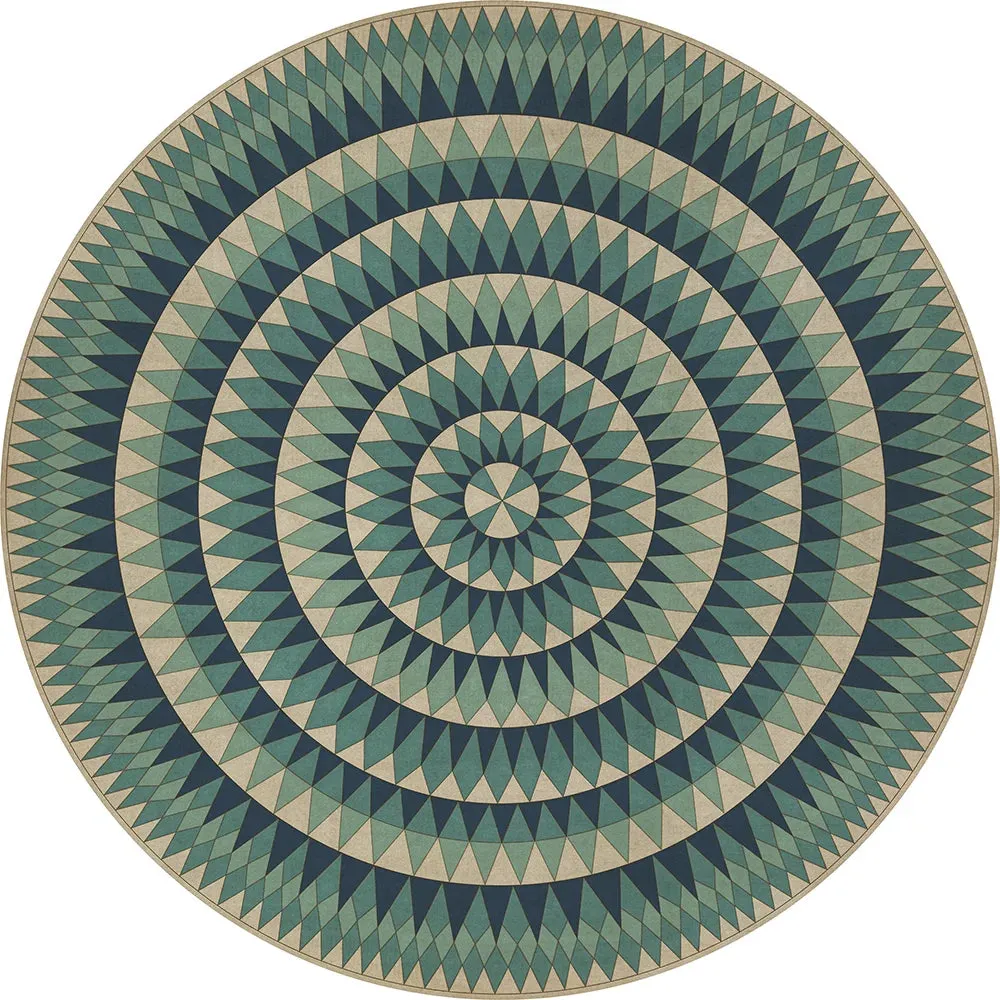 Folk Art Museum "Bulls Eye" Vaulted Wonder Vinyl Floorcloth - Spicher & Co.