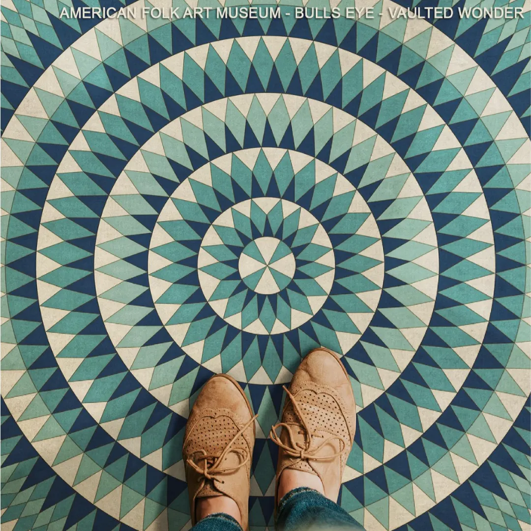 Folk Art Museum "Bulls Eye" Vaulted Wonder Vinyl Floorcloth - Spicher & Co.