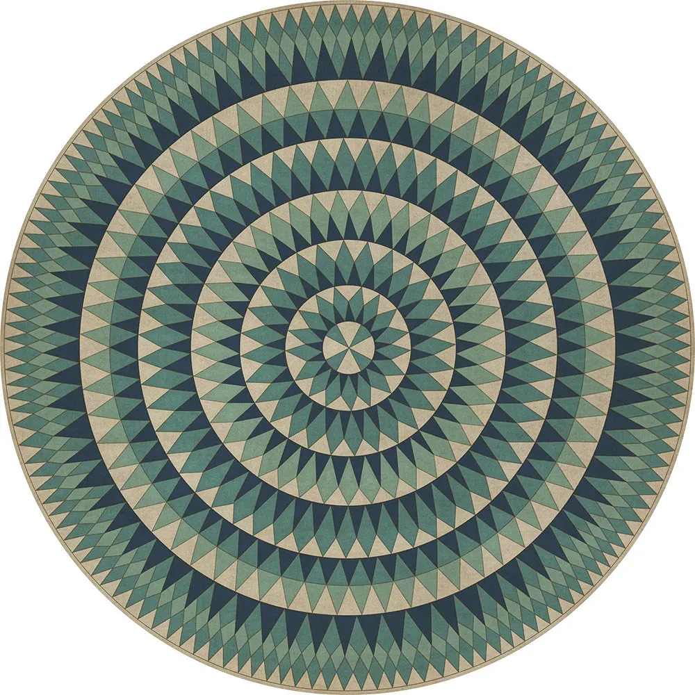 Folk Art Museum "Bulls Eye" Vaulted Wonder Vinyl Floorcloth - Spicher & Co.