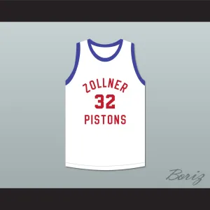 Fort Wayne Zollner Pistons 32 White Basketball Jersey
