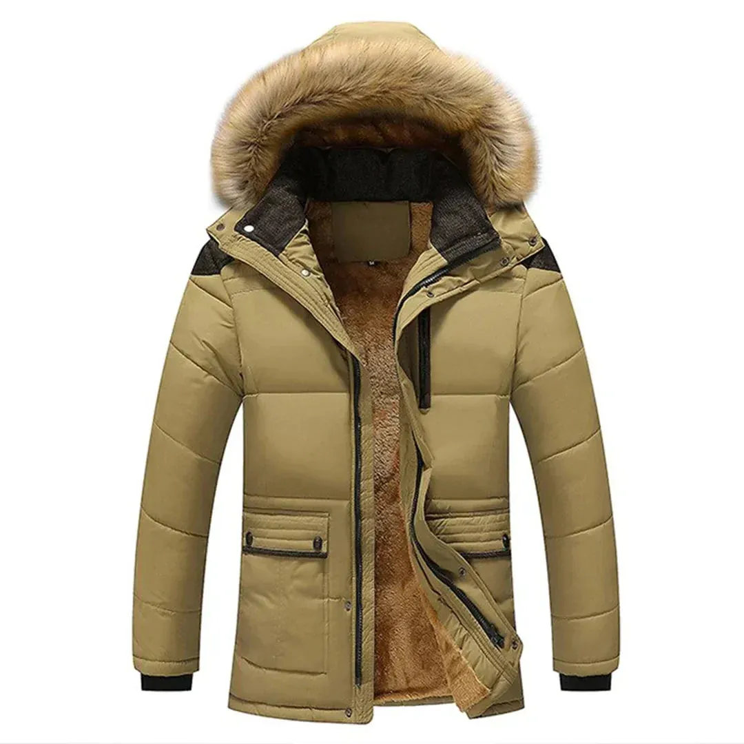 Fur Haven™ | Men's Casual Outdoor Coat | Warm Fabric, Fur Hood, Water-Resistant Design