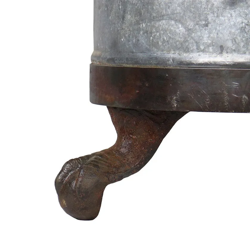 Galvanized Planter with Feet-LG