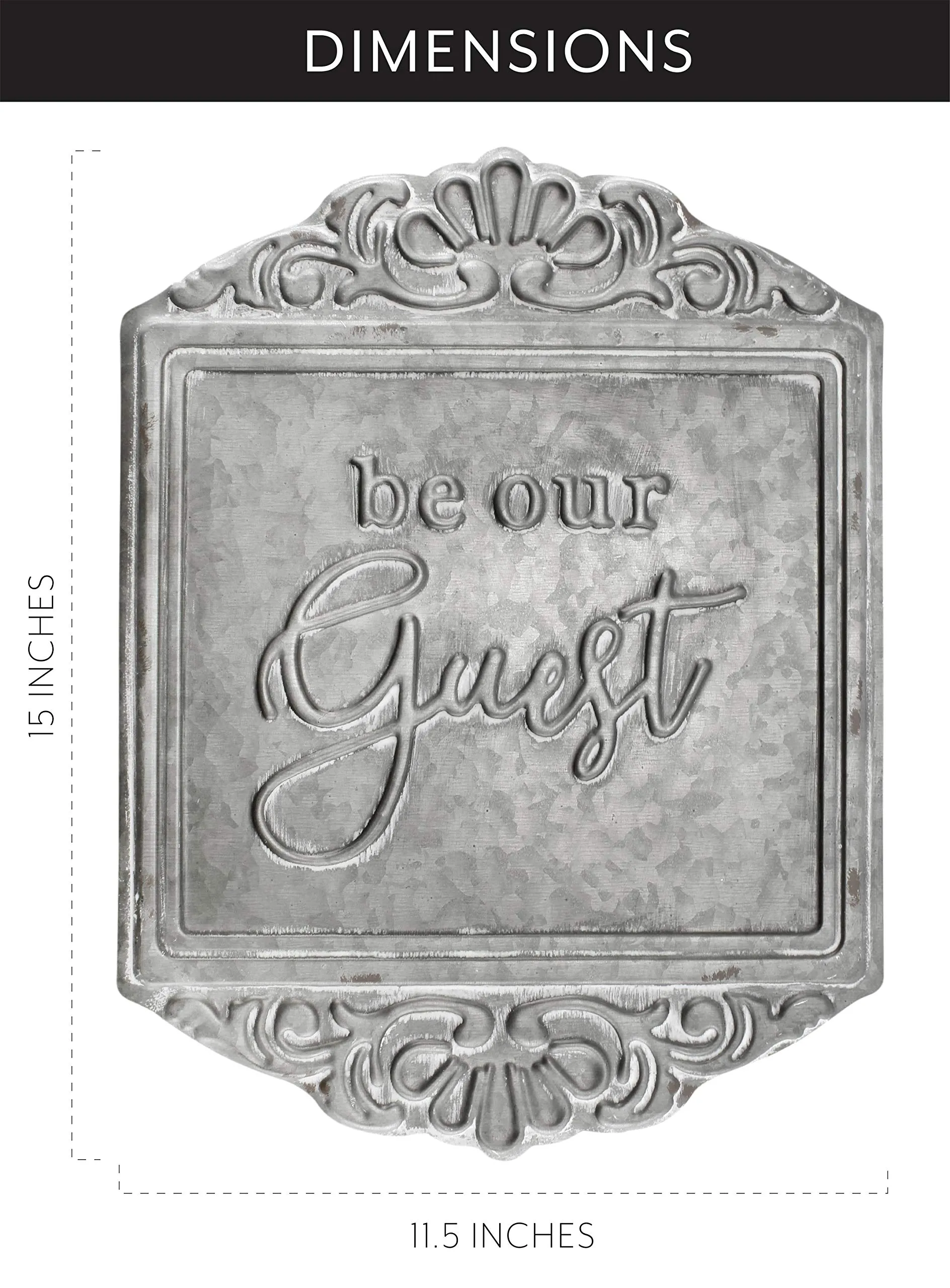 Galvanized Steel Rustic Sign: Be Our Guest
