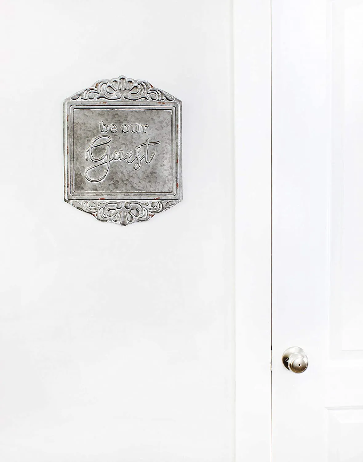 Galvanized Steel Rustic Sign: Be Our Guest
