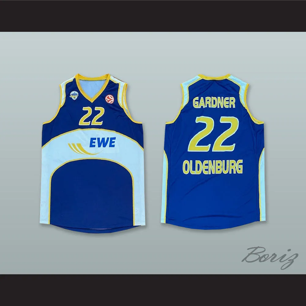 Gardner 22 EWE Baskets Oldenburg Germany Blue Basketball Jersey
