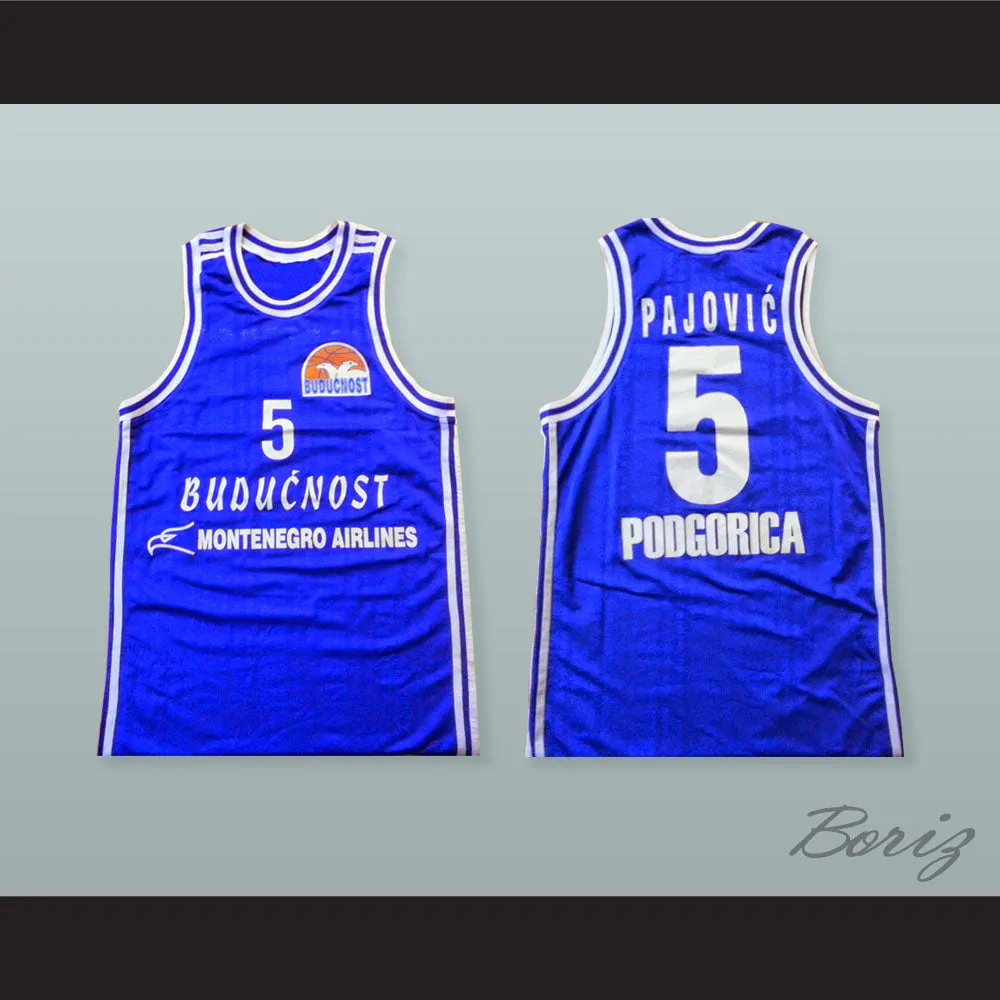 Gavrilo Pajovic 5 KK Buducnost Podgorica Basketball Jersey with Patch