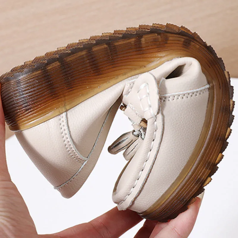 Genuine Leather Women's Soft Sole Comfortable Flat Casual Shoes