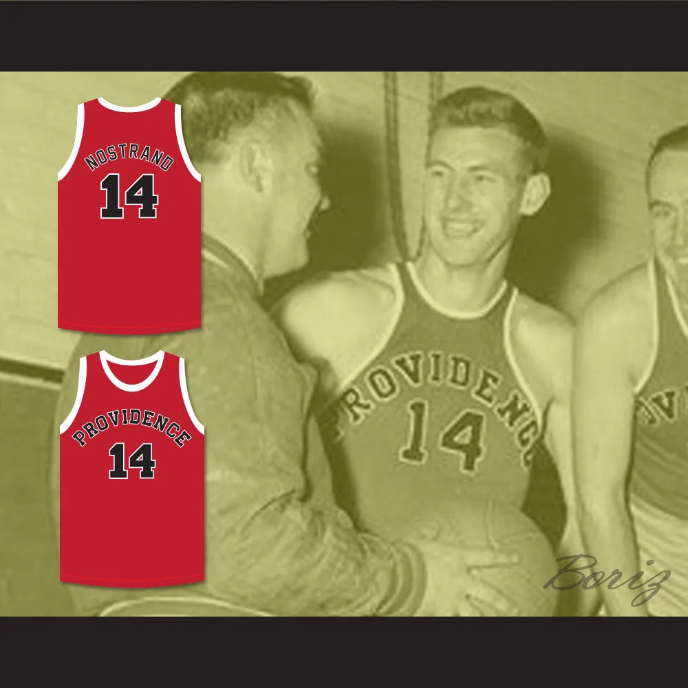 George Nostrand 14 Providence Steamrollers Red Basketball Jersey 2