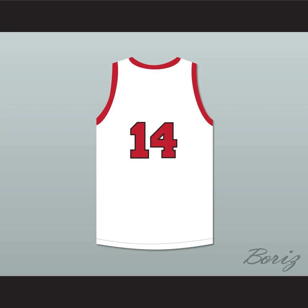 George Nostrand 14 Providence Steamrollers White Basketball Jersey 3
