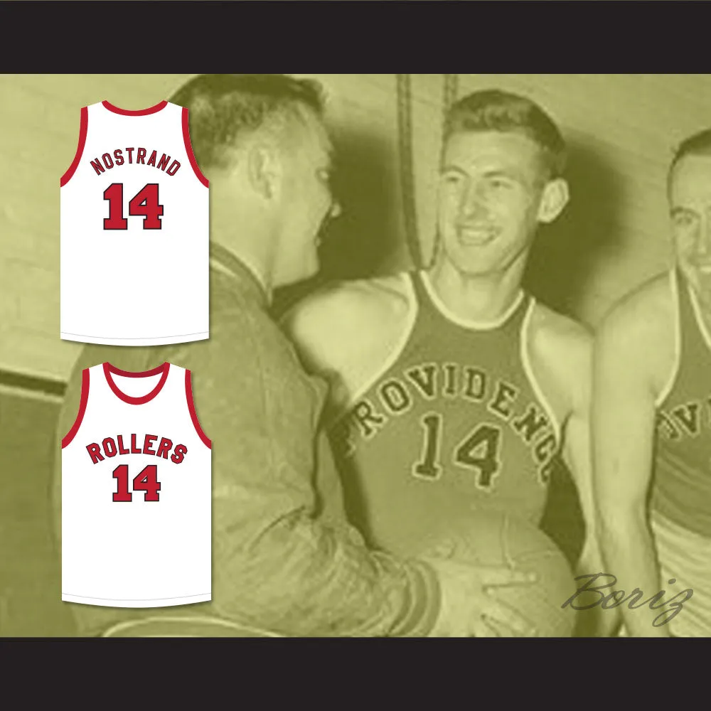 George Nostrand 14 Providence Steamrollers White Basketball Jersey 4
