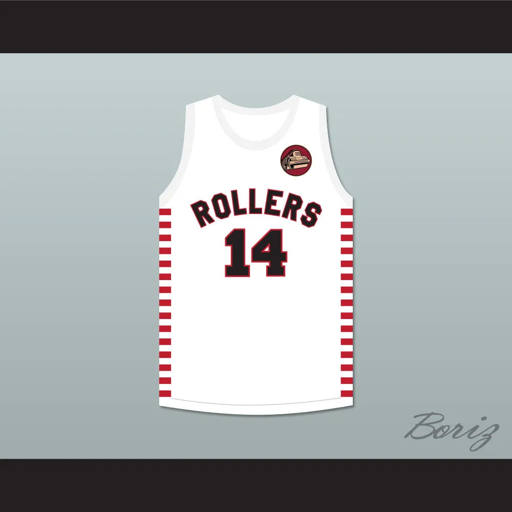 George Nostrand 14 Providence Steamrollers White Basketball Jersey with Patch 1