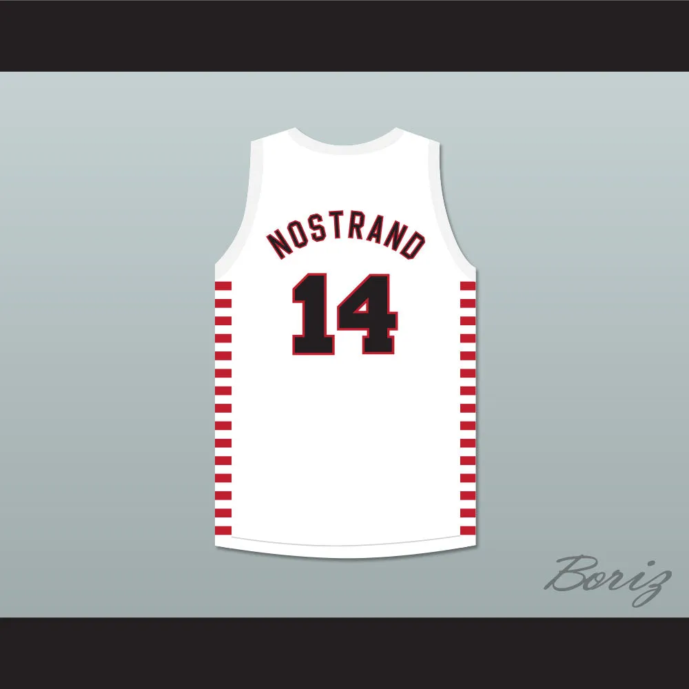 George Nostrand 14 Providence Steamrollers White Basketball Jersey with Patch 1