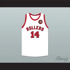 George Nostrand 14 Providence Steamrollers White Basketball Jersey with Patch 2