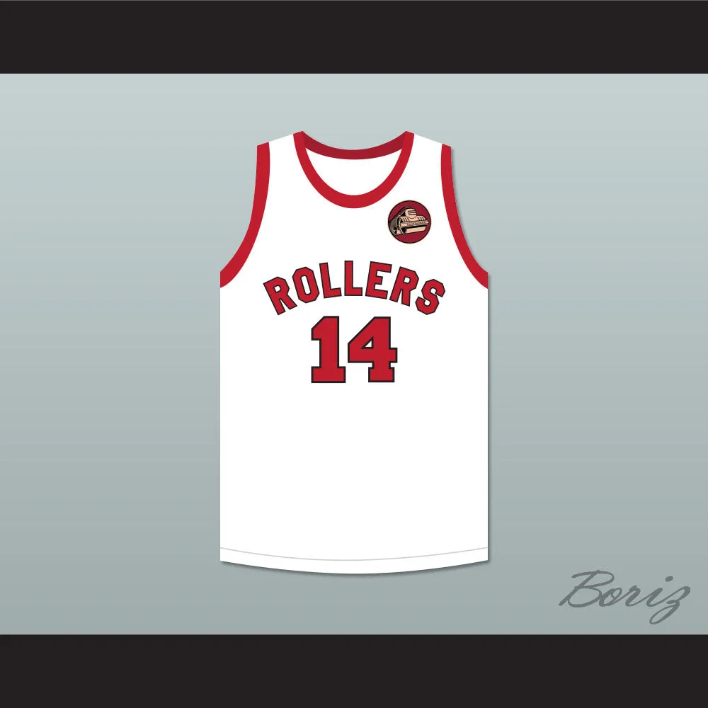 George Nostrand 14 Providence Steamrollers White Basketball Jersey with Patch 2