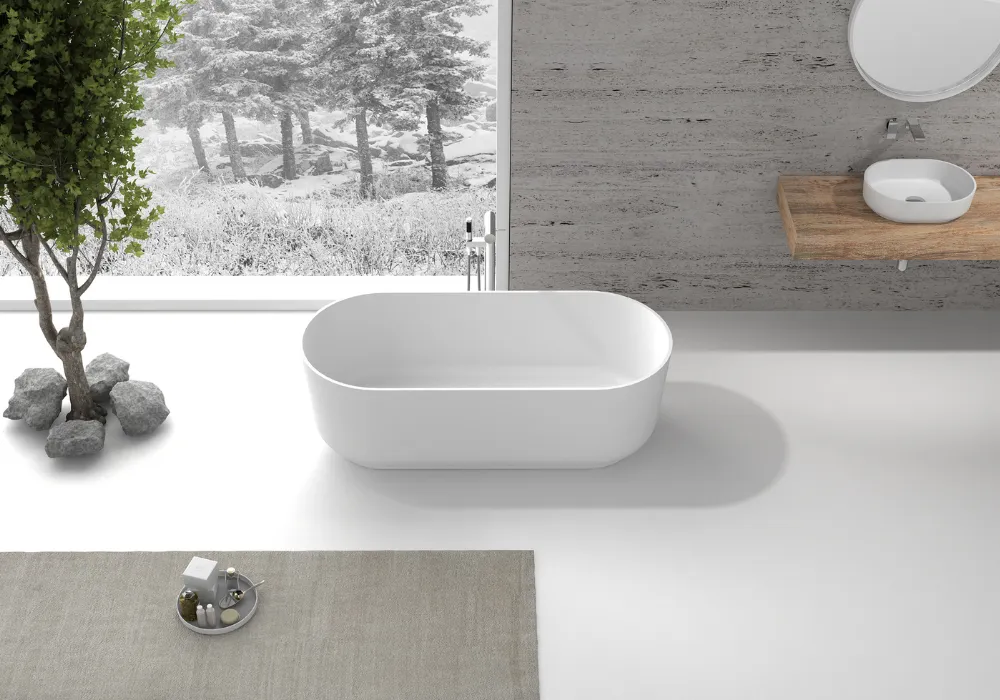 Gia Upright Stone Bath - 1600mm - G65166