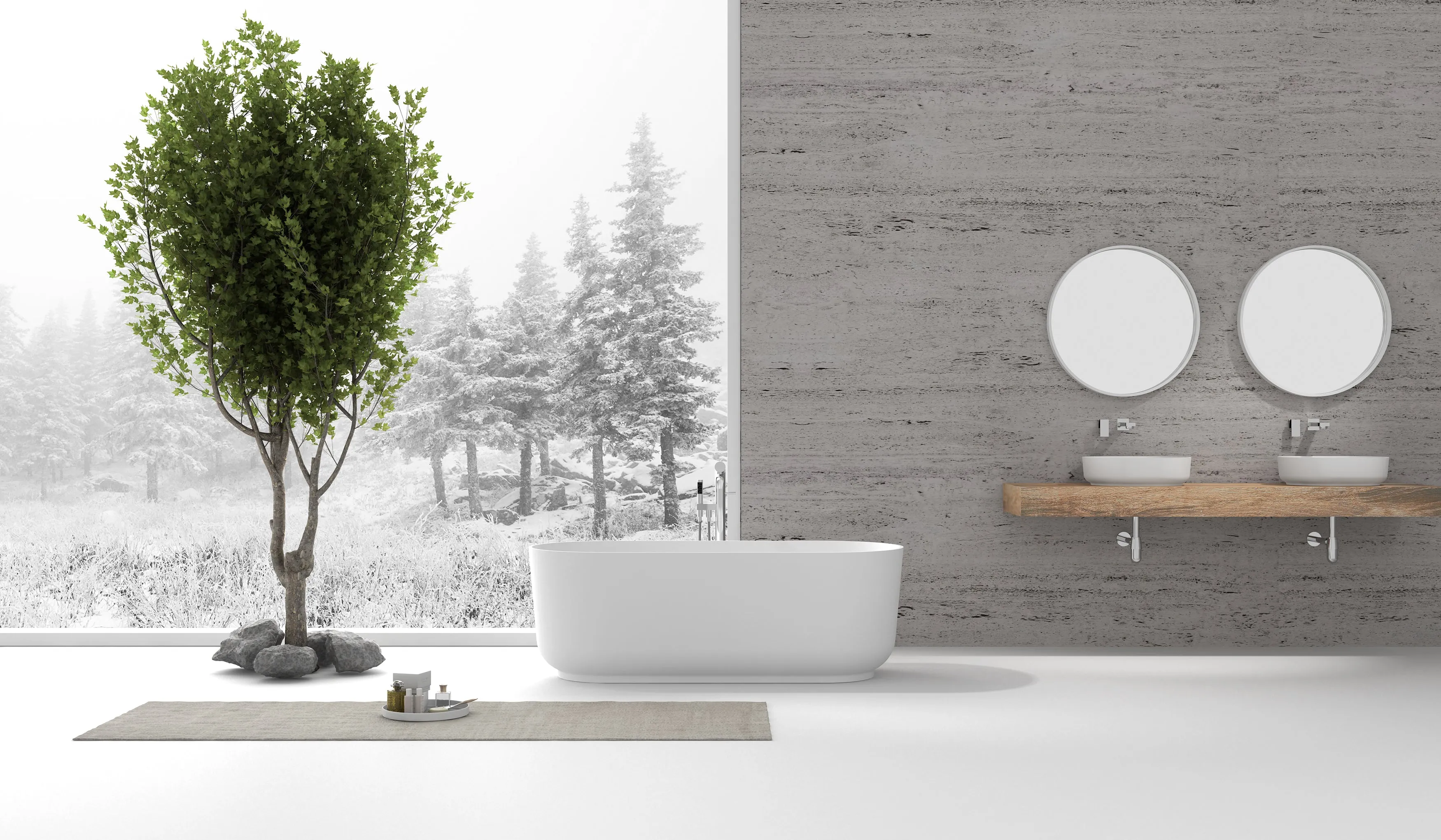 Gia Upright Stone Bath - 1600mm - G65166