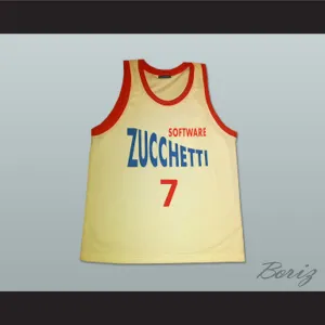 Gianluca Basile 7 Zucchetti Software White Basketball Jersey Korac Cup