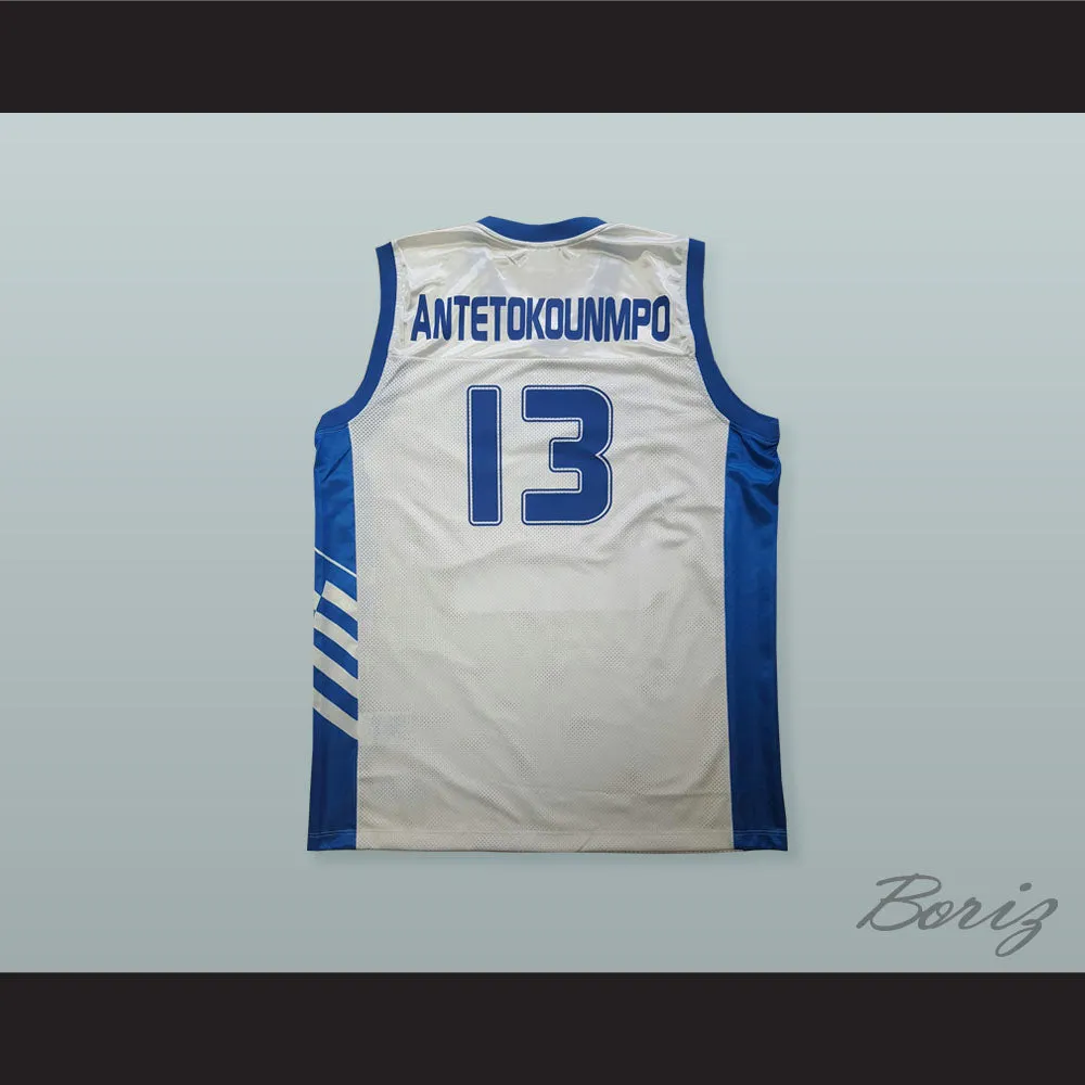 Giannis Antetokounmpo 13 Greece White Basketball Jersey