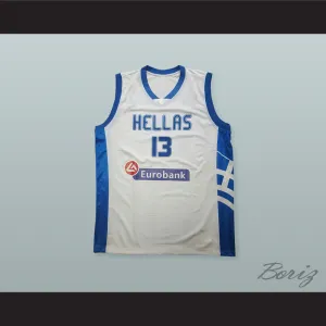 Giannis Antetokounmpo 13 Greece White Basketball Jersey
