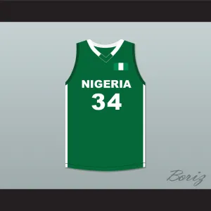Giannis Antetokounmpo 34 Nigeria Green Basketball Jersey