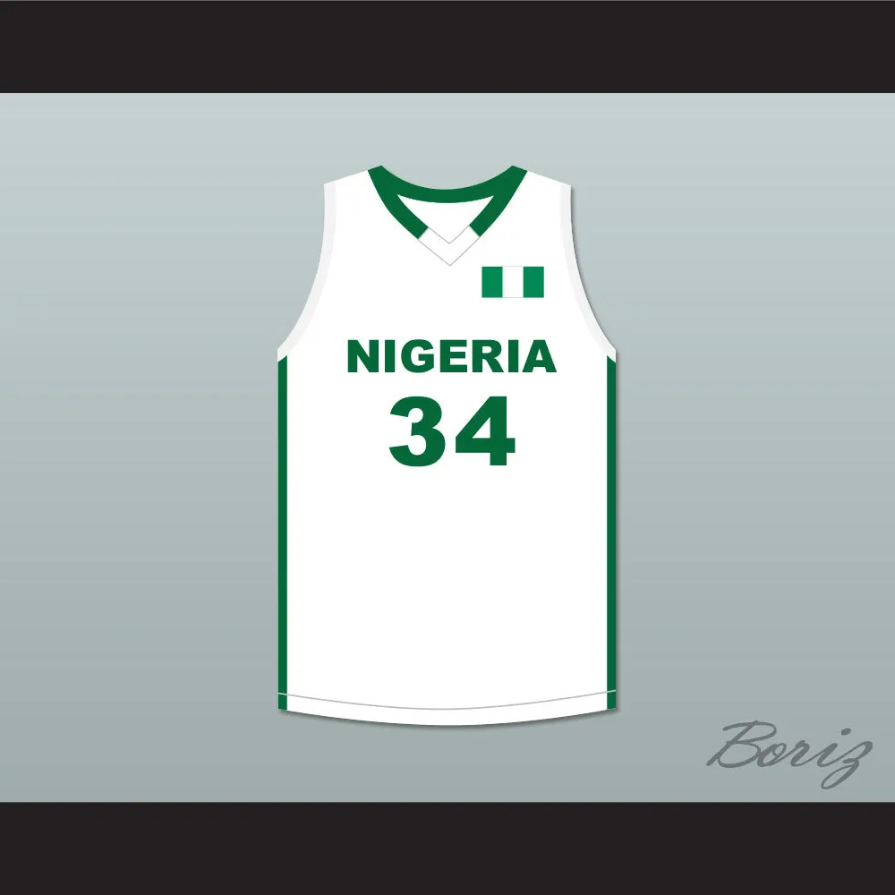 Giannis Antetokounmpo 34 Nigeria White Basketball Jersey