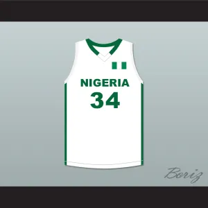 Giannis Antetokounmpo 34 Nigeria White Basketball Jersey