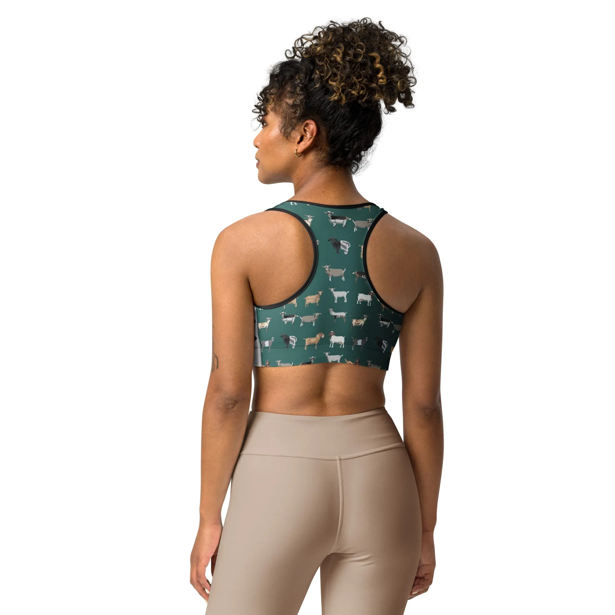 Goat Print Sports Bra – Stylish, Supportive & Comfortable