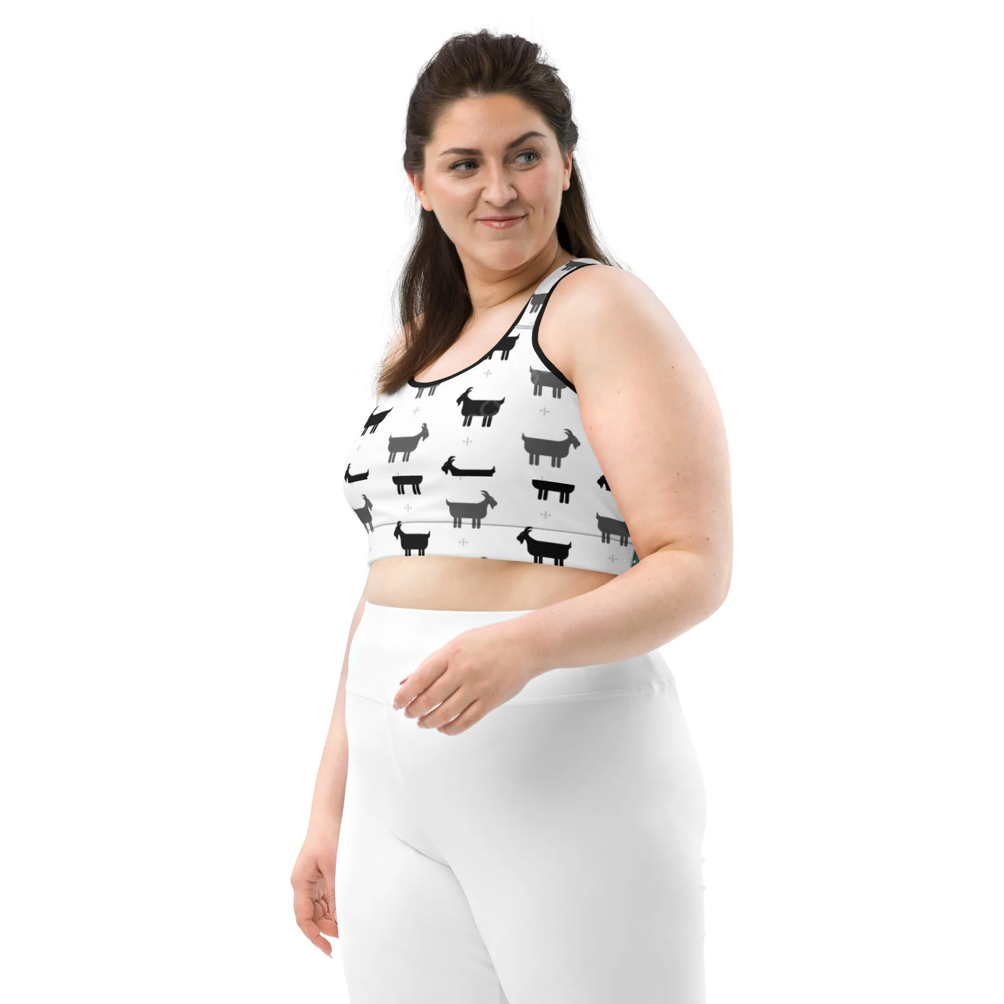 Goat Print Sports Bra – Stylish, Supportive & Comfortable